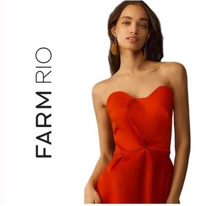 Farm Rio x Anthropologie Strapless Heart Mini Dress